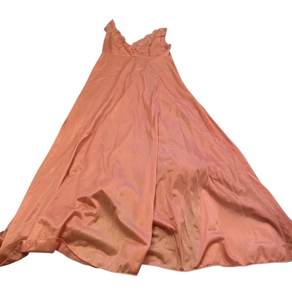 Vintage Patricia Lingerie Maxi Nightie-Lace Trim-Surplice Neckline - Size Medium - Picture 5 of 8